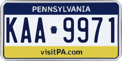 PA license plate KAA9971