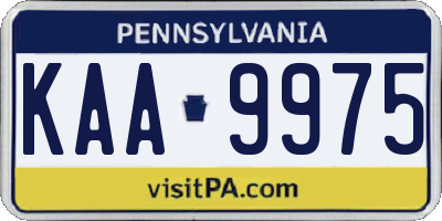 PA license plate KAA9975
