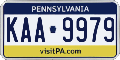 PA license plate KAA9979