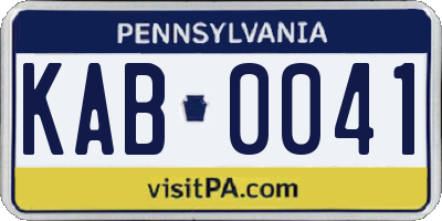PA license plate KAB0041