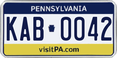 PA license plate KAB0042