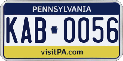 PA license plate KAB0056