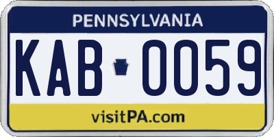 PA license plate KAB0059