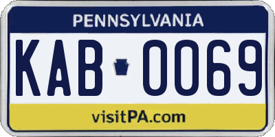 PA license plate KAB0069