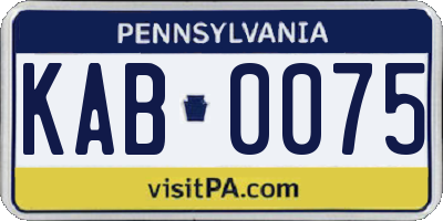 PA license plate KAB0075