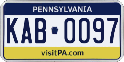 PA license plate KAB0097
