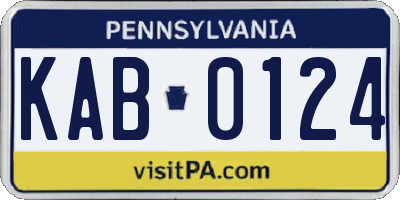 PA license plate KAB0124