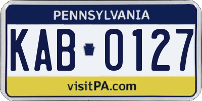 PA license plate KAB0127