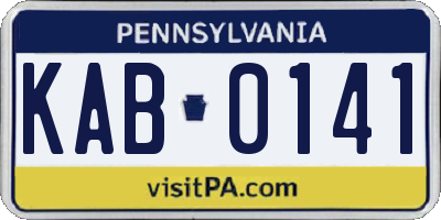 PA license plate KAB0141
