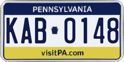 PA license plate KAB0148
