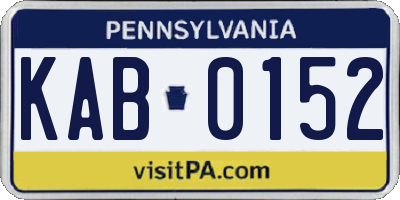 PA license plate KAB0152