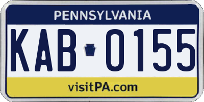 PA license plate KAB0155