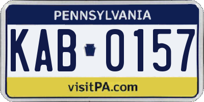 PA license plate KAB0157