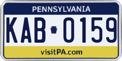 PA license plate KAB0159