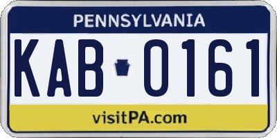 PA license plate KAB0161