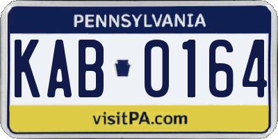 PA license plate KAB0164