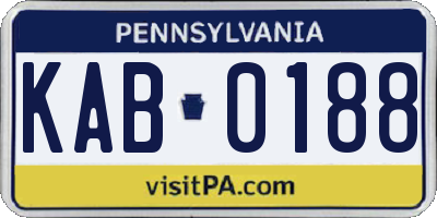 PA license plate KAB0188
