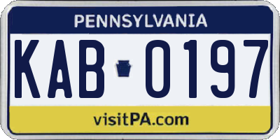 PA license plate KAB0197