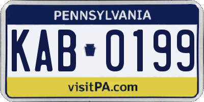 PA license plate KAB0199