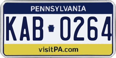 PA license plate KAB0264