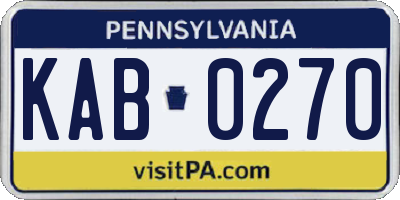 PA license plate KAB0270
