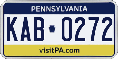 PA license plate KAB0272