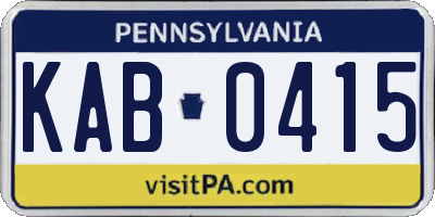 PA license plate KAB0415