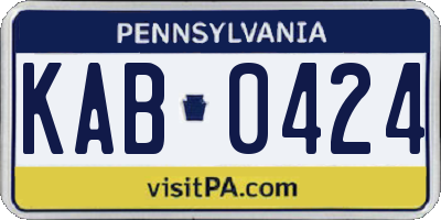 PA license plate KAB0424