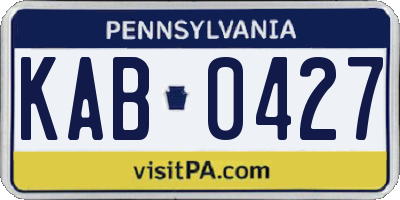 PA license plate KAB0427