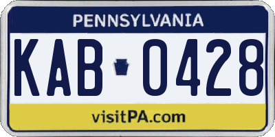 PA license plate KAB0428