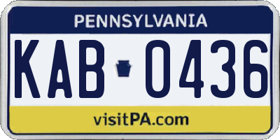 PA license plate KAB0436