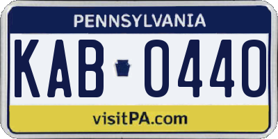 PA license plate KAB0440