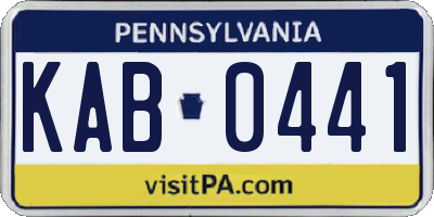 PA license plate KAB0441