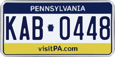 PA license plate KAB0448