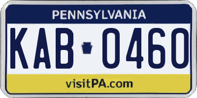 PA license plate KAB0460