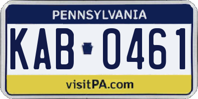 PA license plate KAB0461