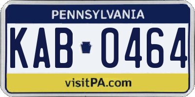 PA license plate KAB0464