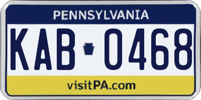 PA license plate KAB0468