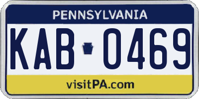 PA license plate KAB0469
