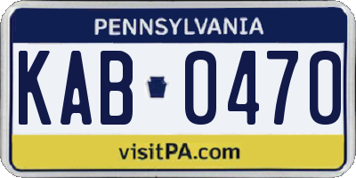 PA license plate KAB0470