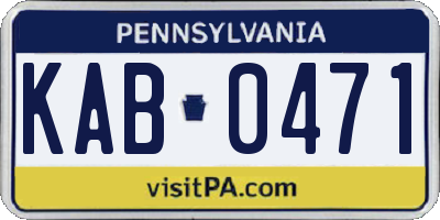 PA license plate KAB0471