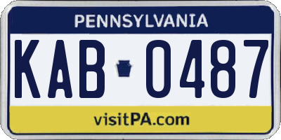 PA license plate KAB0487