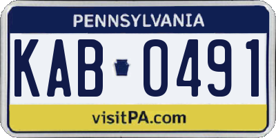 PA license plate KAB0491