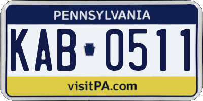 PA license plate KAB0511
