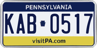 PA license plate KAB0517