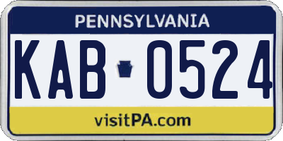 PA license plate KAB0524