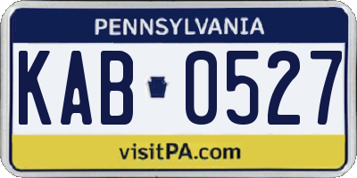 PA license plate KAB0527