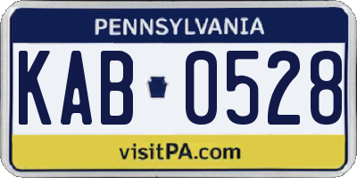 PA license plate KAB0528