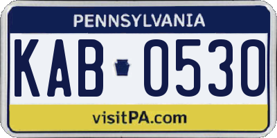 PA license plate KAB0530
