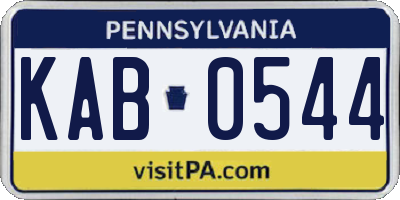 PA license plate KAB0544